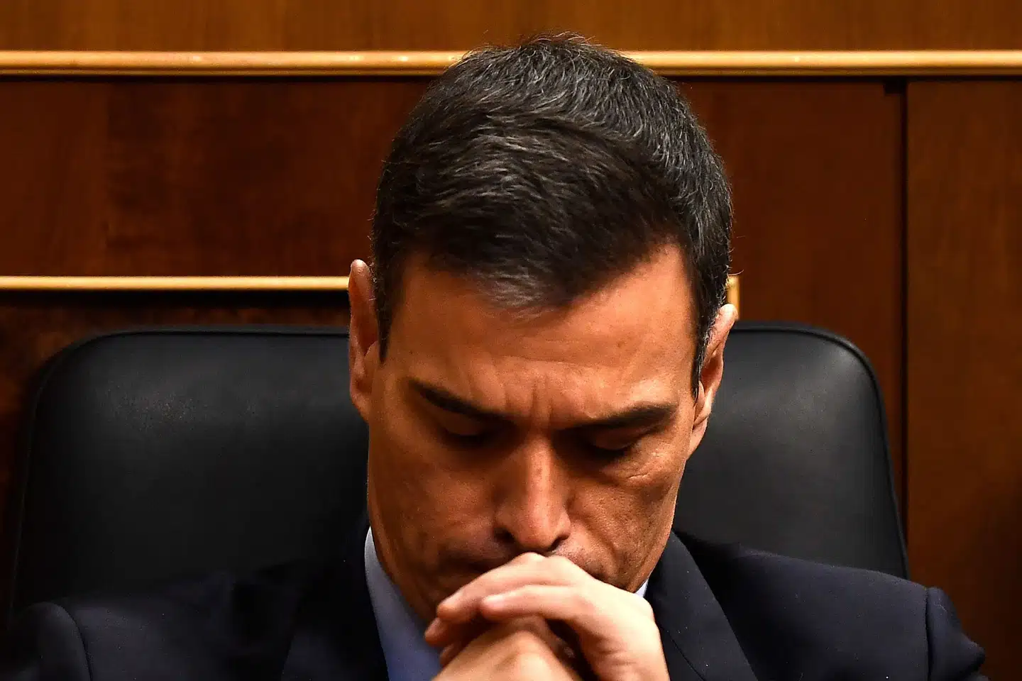 Spaniens premierminister, Pedro Sanchez, under debat om finanslovsudspil, der onsdag blev forkastet af parlamentet. Dermed er Spanien rykket tæt på et valg. Pierre-Philippe Marcou/Ritzau Scanpix