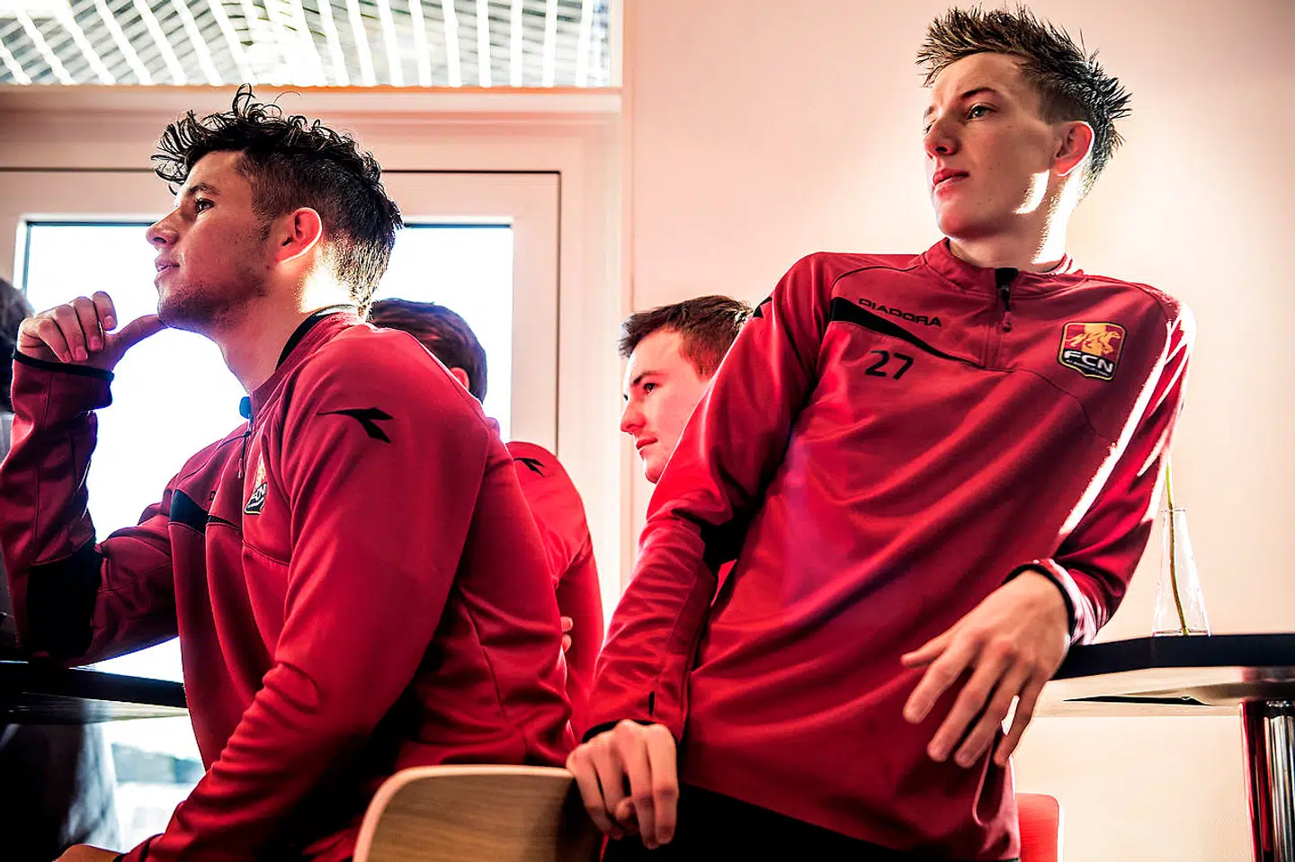 Mathias Hebo Rasmussen (th.), da han spillede i FC Nordsjælland.