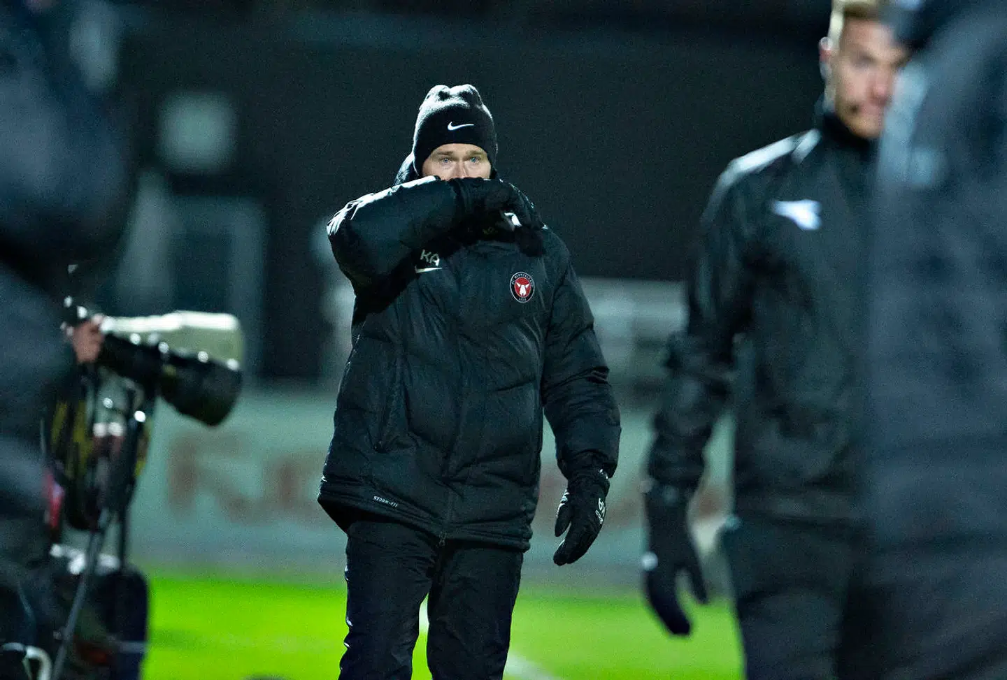 FC Midtjyllands træner Kenneth Andersen i Superligakampen mod Vendsyssel FF.