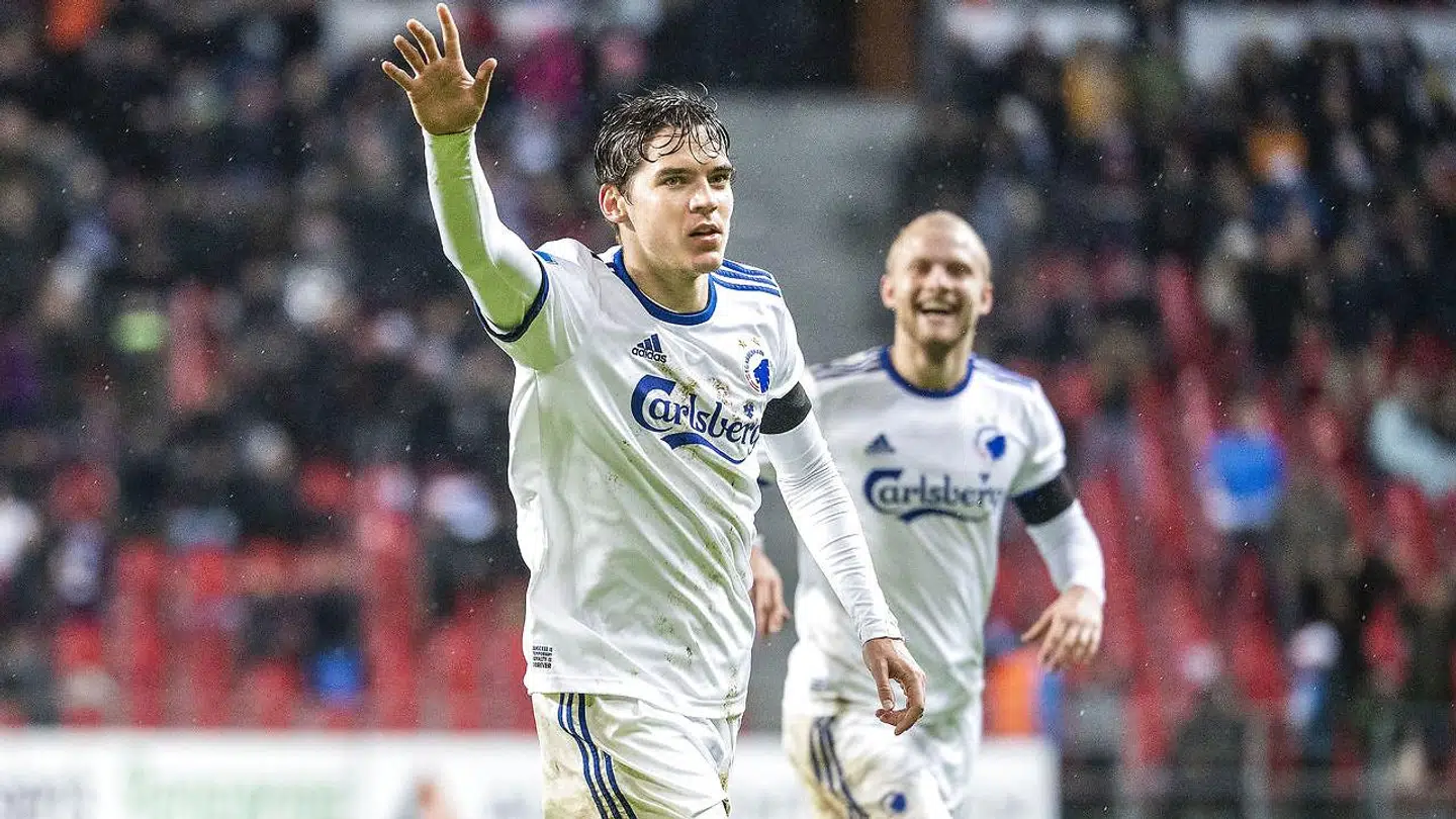 Robert Skov (29), FC København, jubler efter målet til 5-1, under Superliga-kampen mellem FC København og OB i Telia Parken søndag den 10. februar 2019.. (Foto: Anders Kjærbye/Ritzau Scanpix)