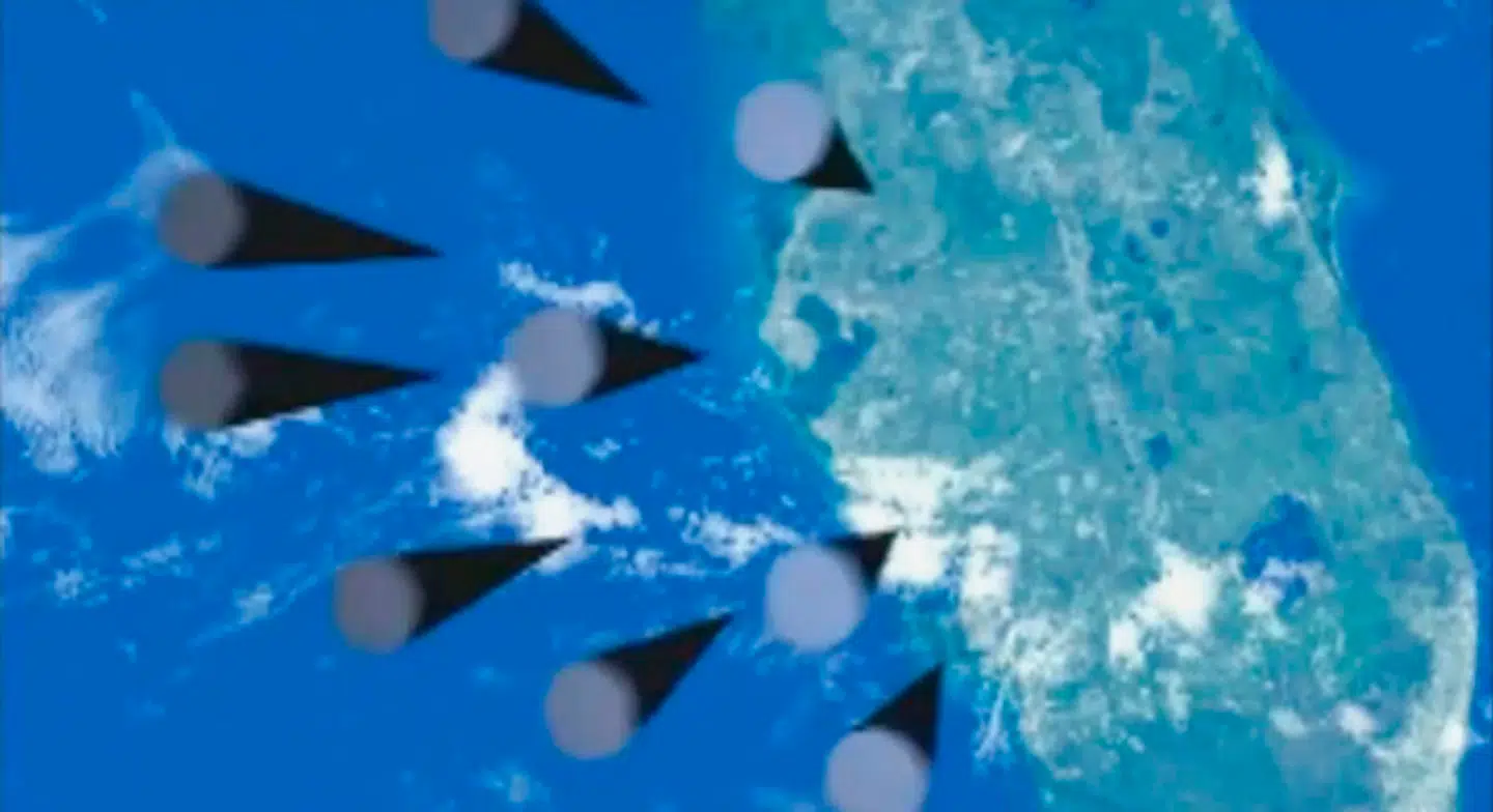 Et sceenshot fra en demonstrationsvideo af Sarmat-missilet. Videoen blev lagt på præsident Vladimir Putins officielle website.