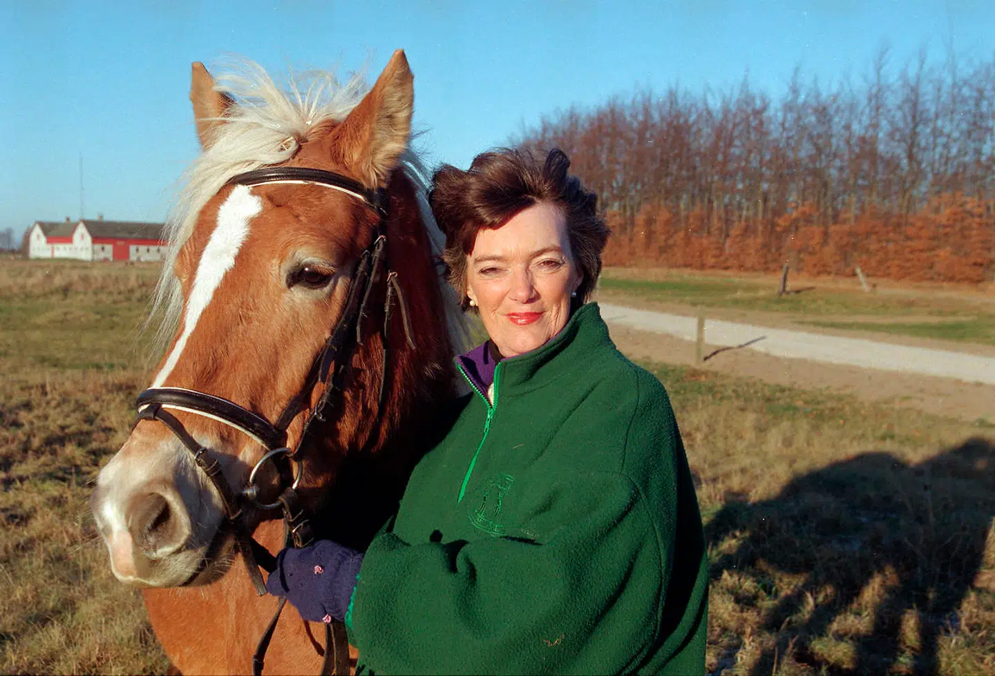 Jane Aamund elskede dyr. Her med en af sine heste.