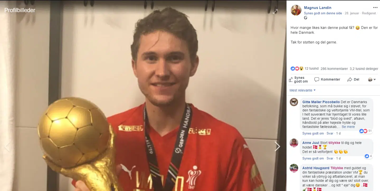 Sådan ser ét af de falske opslag ud