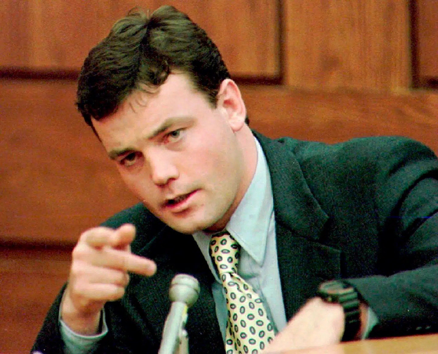 John Wayne Bobbitt under retssagen i 1994, hvor hans ekskone, Lorena Bobbitt var anklaget for at hugge hans penis af.