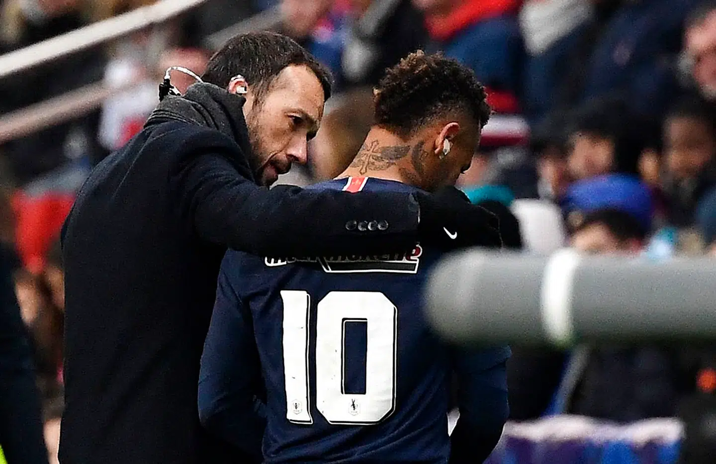 Det var mod Strasbourg, at Neymar blev skadet.