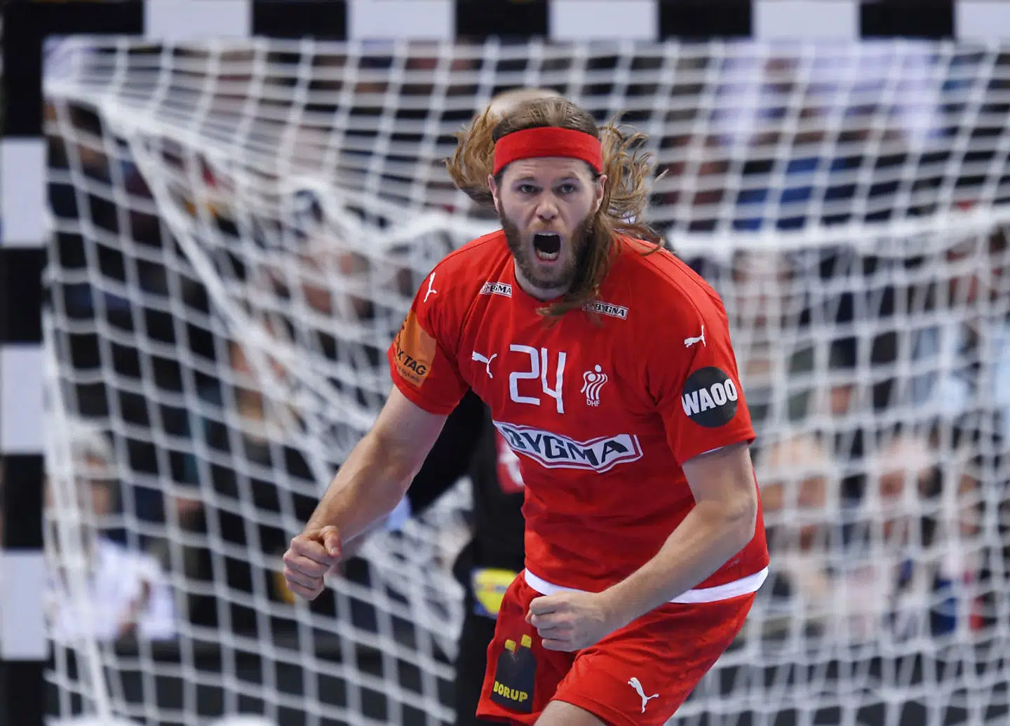IHF Handball World Championship - Germany & Denmark 2019 - Semi Final - Denmark v France - Barclaycard Arena, Hamburg, Germany - January 25, 2019 Denmark's Mikkel Hansen celebrates during the match REUTERS/Annegret Hilse