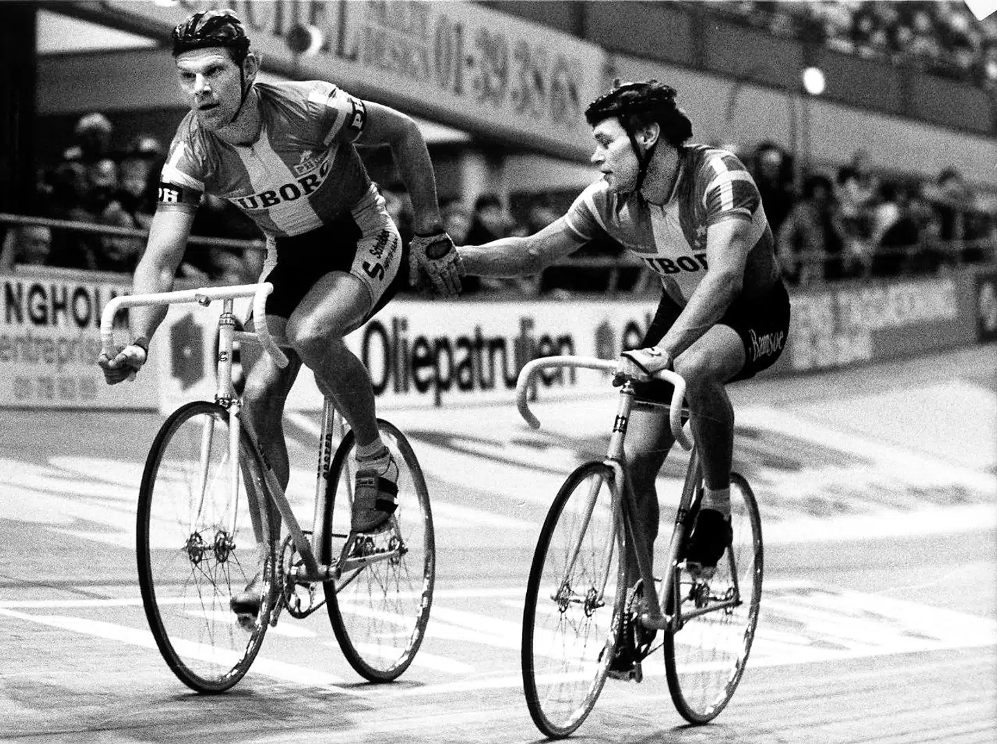 Gert Frank og Hans-Henrik Ørsted som par nr. 7 ved et seksdagesløb. (Udateret arkivfoto)