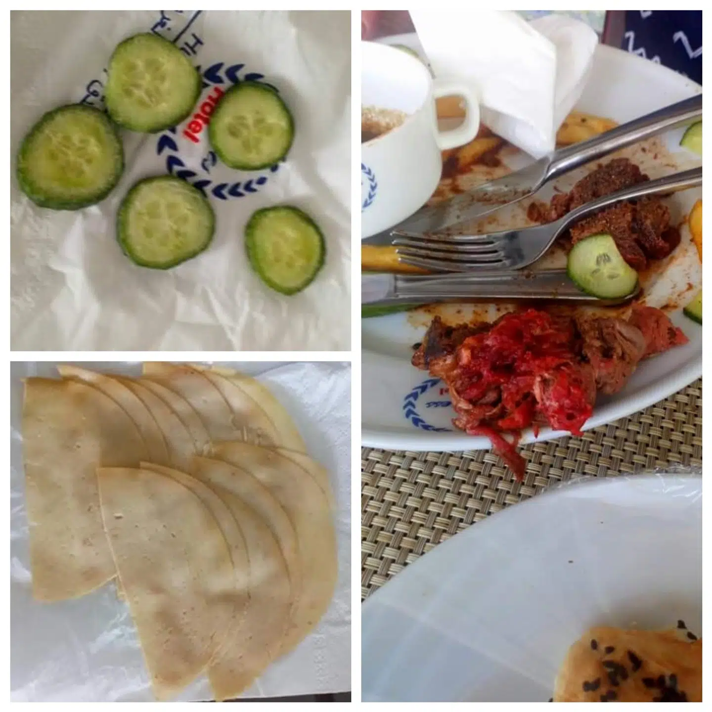 En tidligere gæst på Elysees Dream Beach Hotel tog nogle billede af, hvad hotellets restaurant kunne byde på.