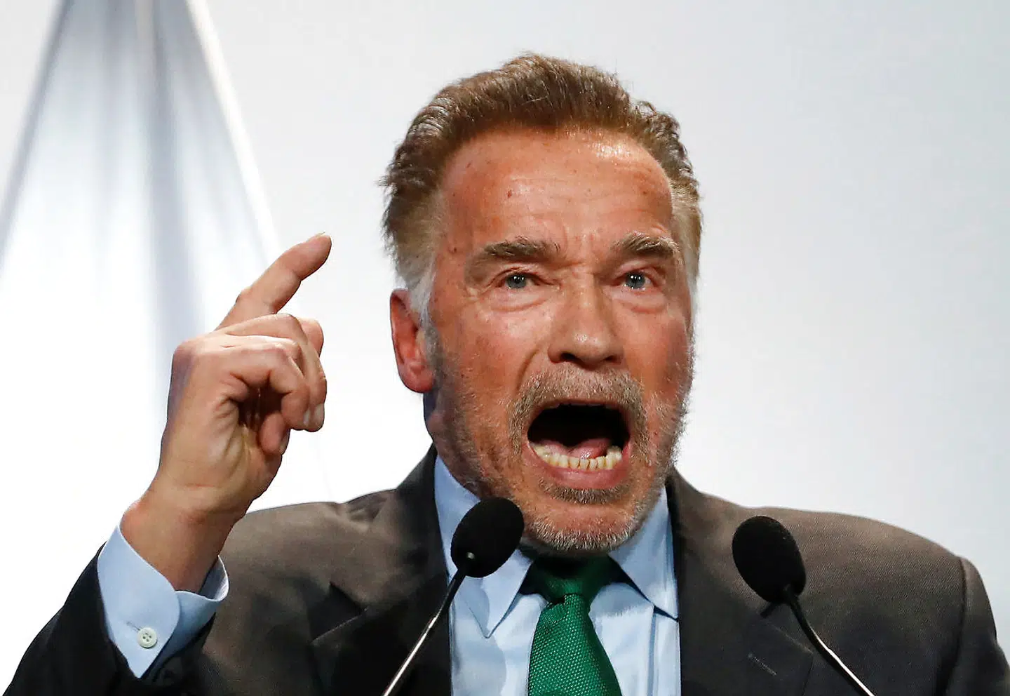 Arnold Schwarzenegger er stadig politisk aktiv. Her deltager den forhenværende guvernør i en miljøkonferrence i Polen, 2018.