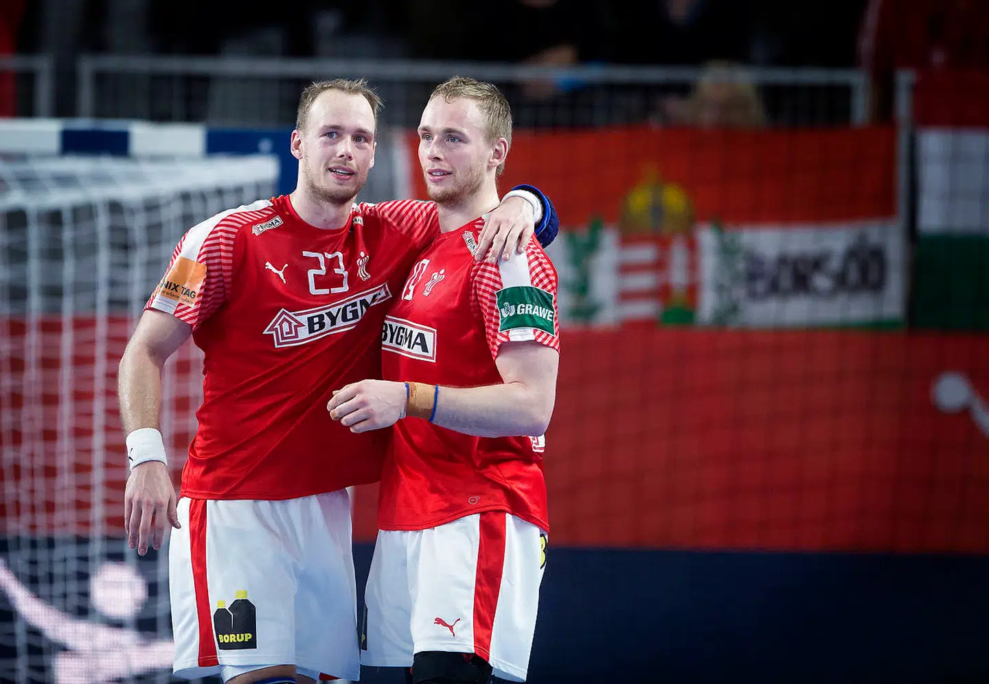 Henrik Toft Hansen og René Toft Hansen under EM sidste år. (Foto: Liselotte Sabroe/Scanpix 2018)