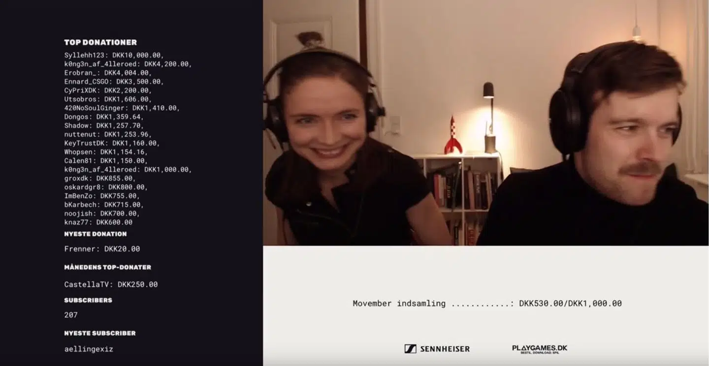 Screenshot fra Jens Sætter-Lassens streaming-kanal.