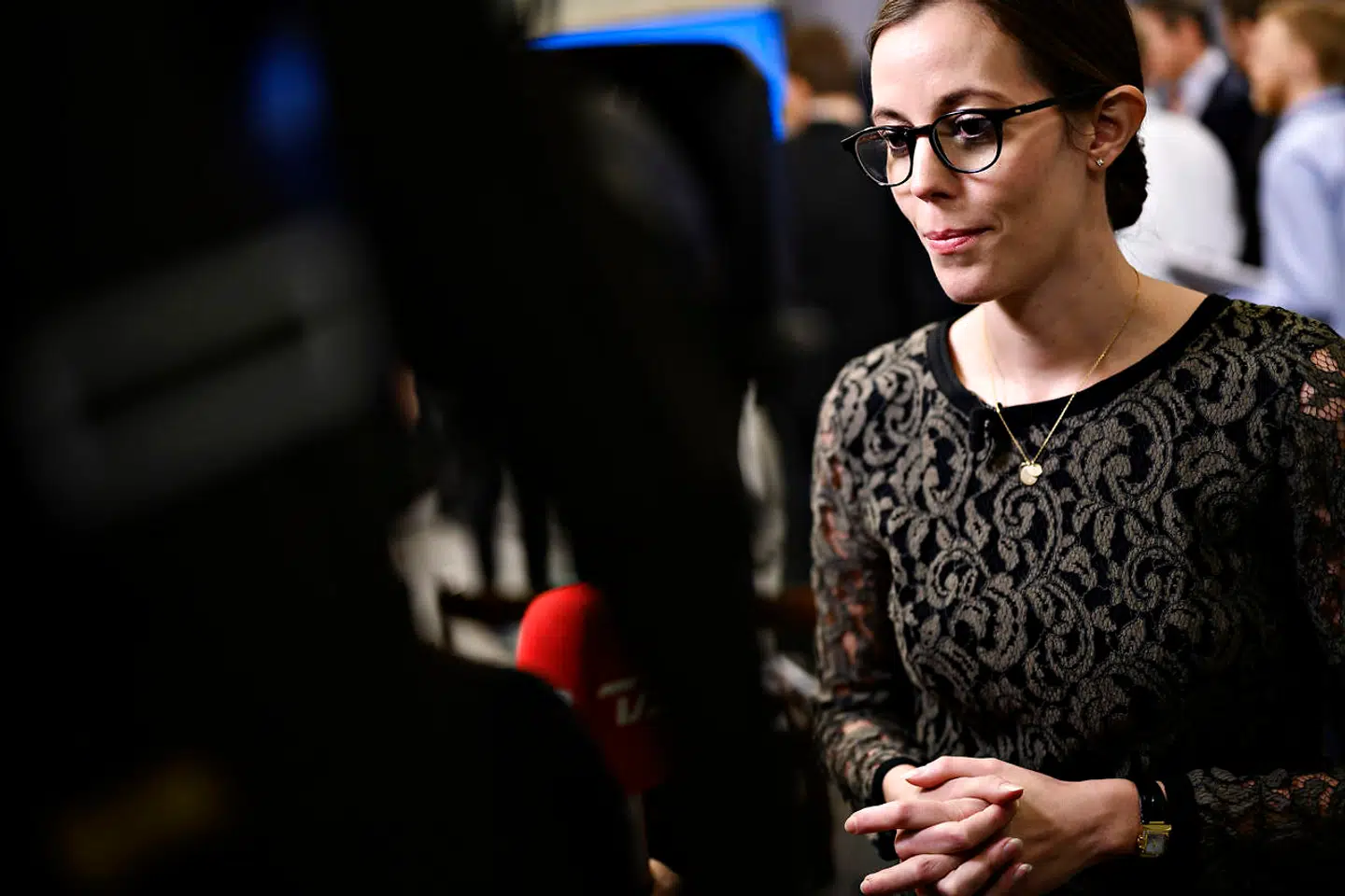 Børne- og socialminister Mai Mercado (K) bliver interviewet efter regeringen har præsenteret sit udspil til en sundhedsreform kaldet "Patienten først - nærhed, sammenhæng, kvalitet og patientrettigheder" i Spejlsalen på Christiansborg onsdag den 16. januar 2019. Foto: Philip Davali/Ritzau Scanpix