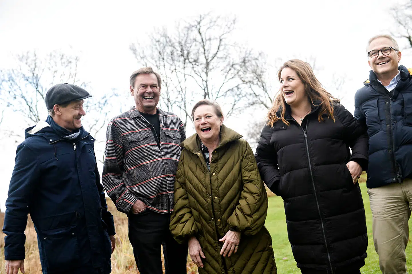 Henrik Lykkegaard, Ulf Pilgaard, Lisbet Dahl, Lise Baastrup og Karsten Jansfort, da holdet bag Cirkusrevyen 2019 møder pressen i Klithuset i Dronningmølle søndag den 13. januar 2019.