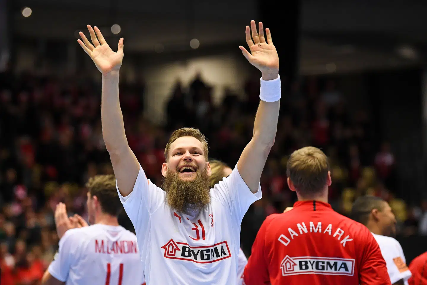 Nikolaj Øris scorede fem mål i Danmarks VM-sejr over Saudi-Arabien mandag aften. Jonathan Nackstrand/Ritzau Scanpix