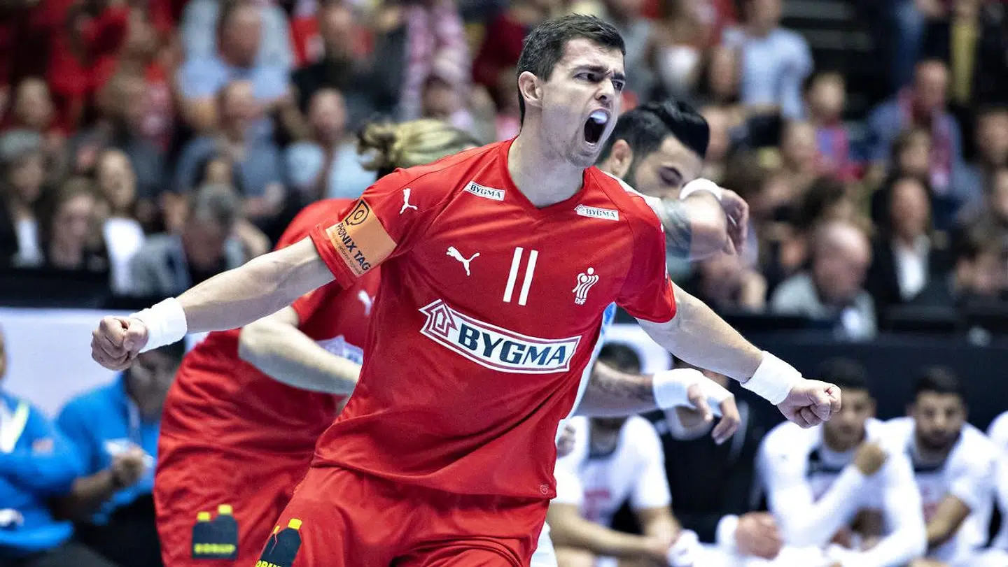 Rasmus Lauge var flyvende lørdag aften mod Tunesien.