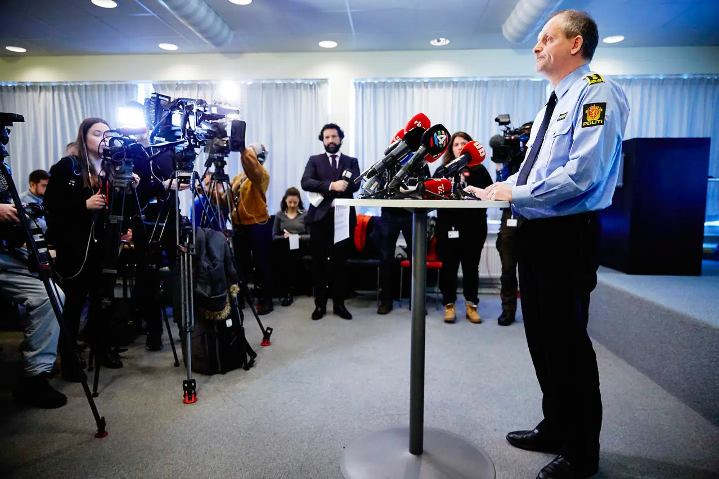Både danske og norske medier var mødt talstærkt op til pressebriefing i sidste uge.