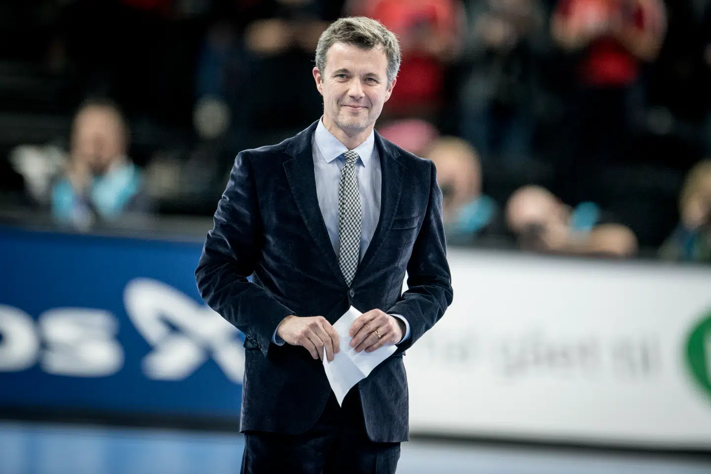 Kronprins Frederik holder tale før Danmark spiller sin første VM landskamp mod Chile i Royal Arena i København, torsdag den 10. januar 2019.