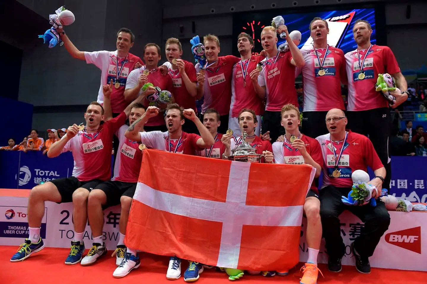 De danske landsholdsspillere er lige nu udelukket fra at spille for Danmark, da parterne ikke har kunnet indgå en aftale med Spillerforeningen. (Foto: JOHANNES EISELE/Ritzau Scanpix)