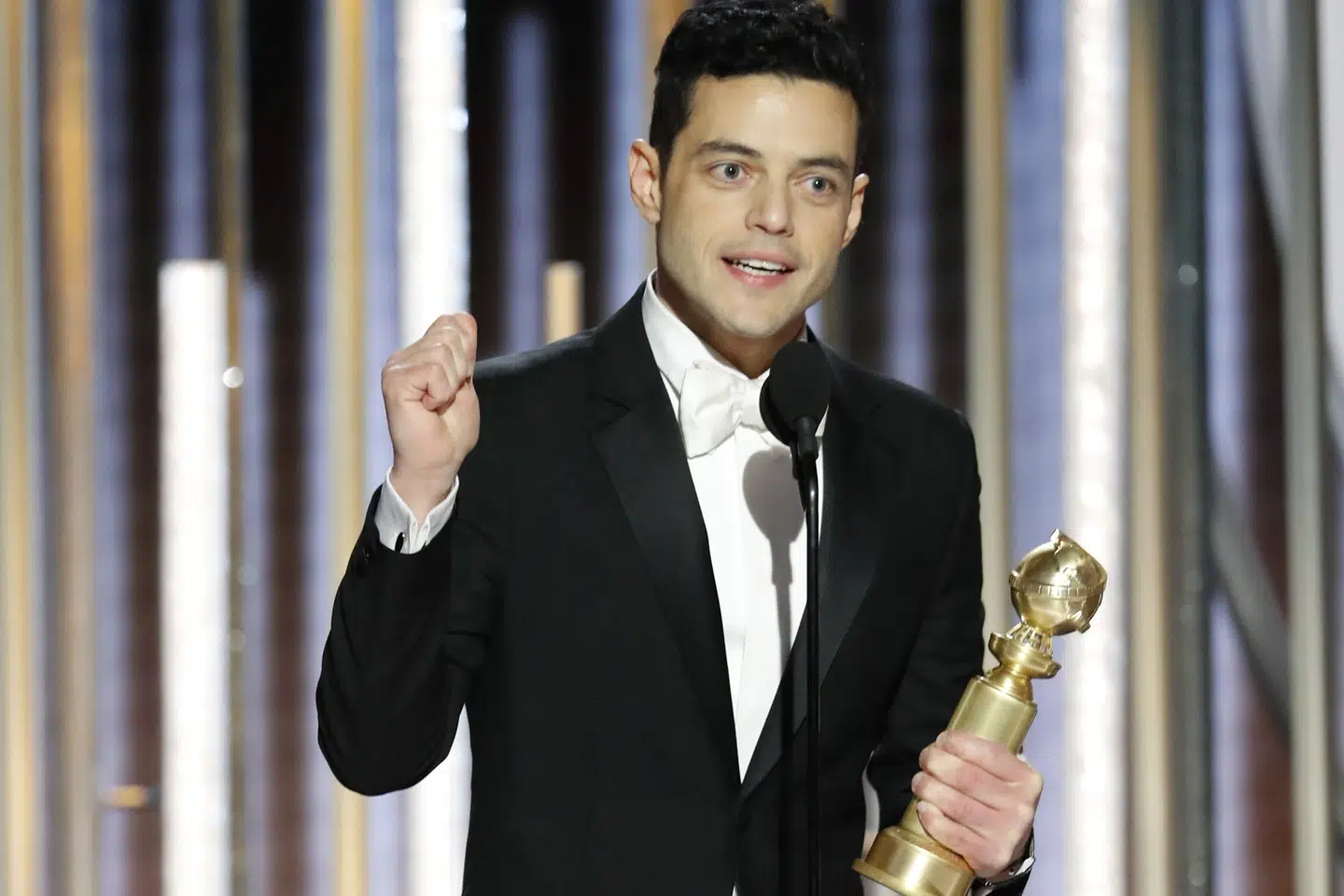 Rami Malek løb med prisen for bedste skuespiller for sin præstation i Bohemian Rhapsody ved nattens uddeling af Globen Globe Awards. Handout/Reuters