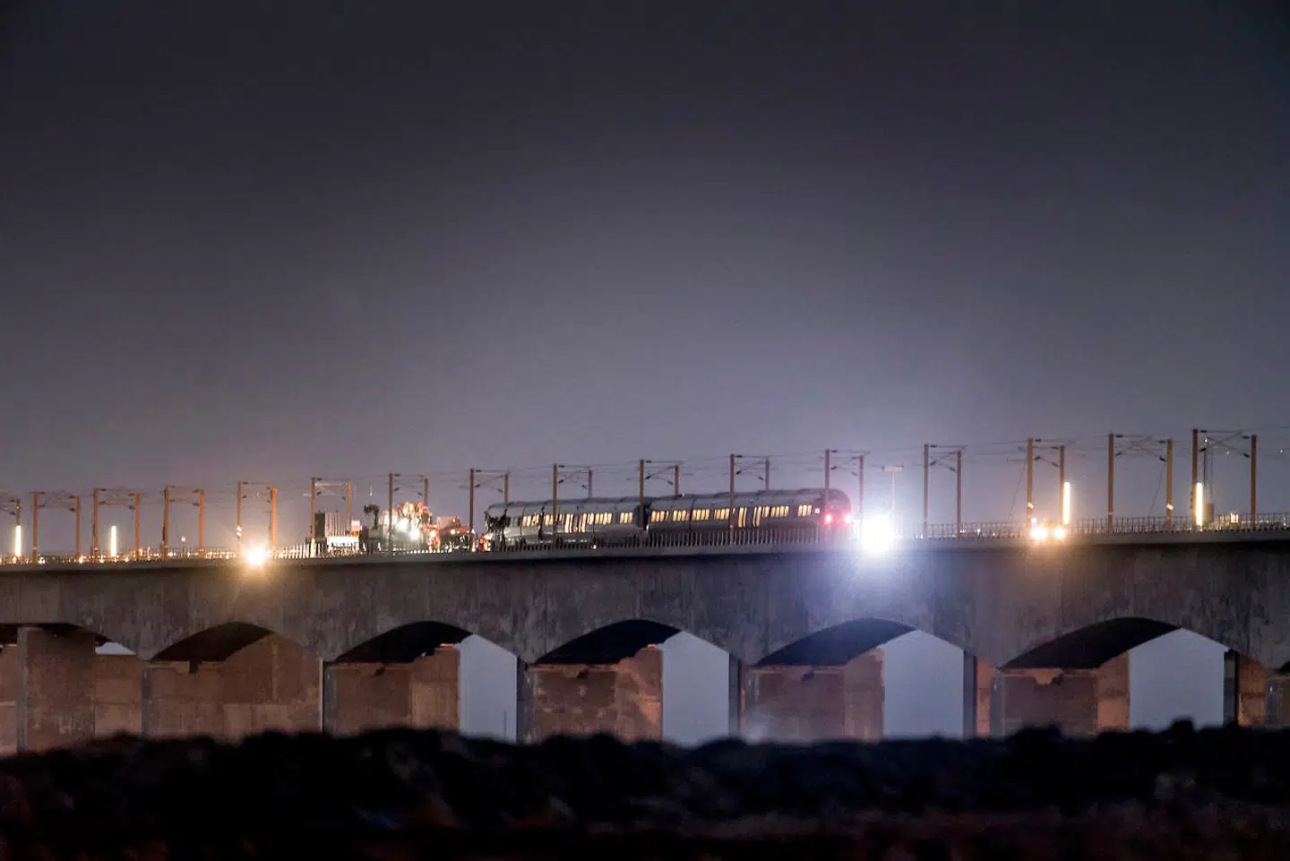 Togulykke ved Storebæltsbroen onsdag den 2. januar 2019. Seks mennesker har mistet livet i en togulykke på Storebæltsbroen onsdag morgen. 16 personer er blevet kvæstet. Det meddeler Fyns Politi, der dermed bekræfter tidligere oplysning om dræbte fra DSB.. (Foto: Mads Claus Rasmussen/Ritzau Scanpix)