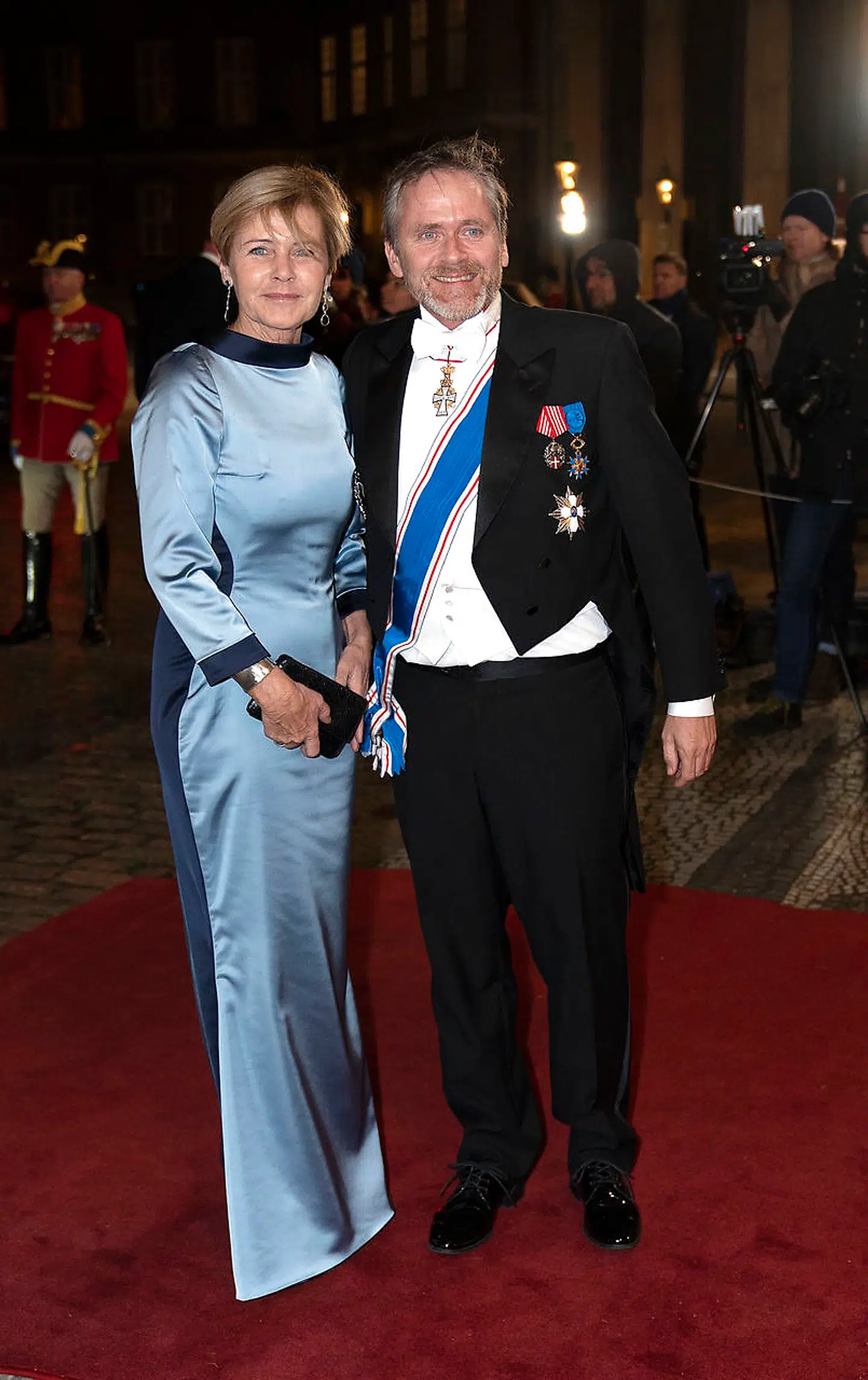Mette Bock og Anders Samuelsen, som er bror og søster, ankommer til festlighederne. (Foto: Keld Navntoft /Ritzau Scanpix 2018)
