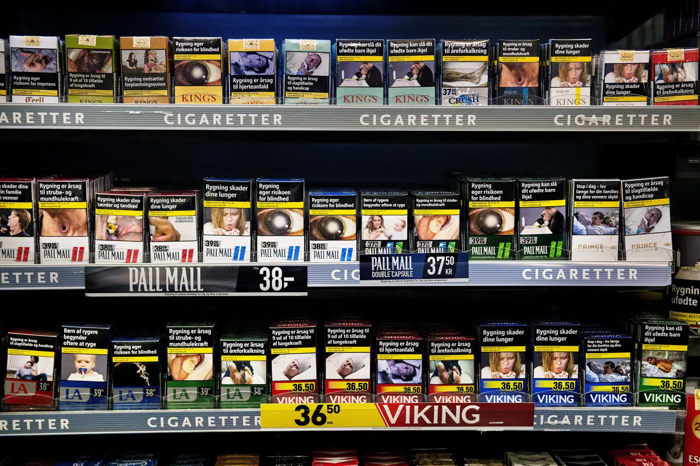 Normalt sælger Salling Groups butikker godt 500 millioner cigaretter årligt. (Arkivfoto) Liselotte Sabroe/Ritzau Scanpix