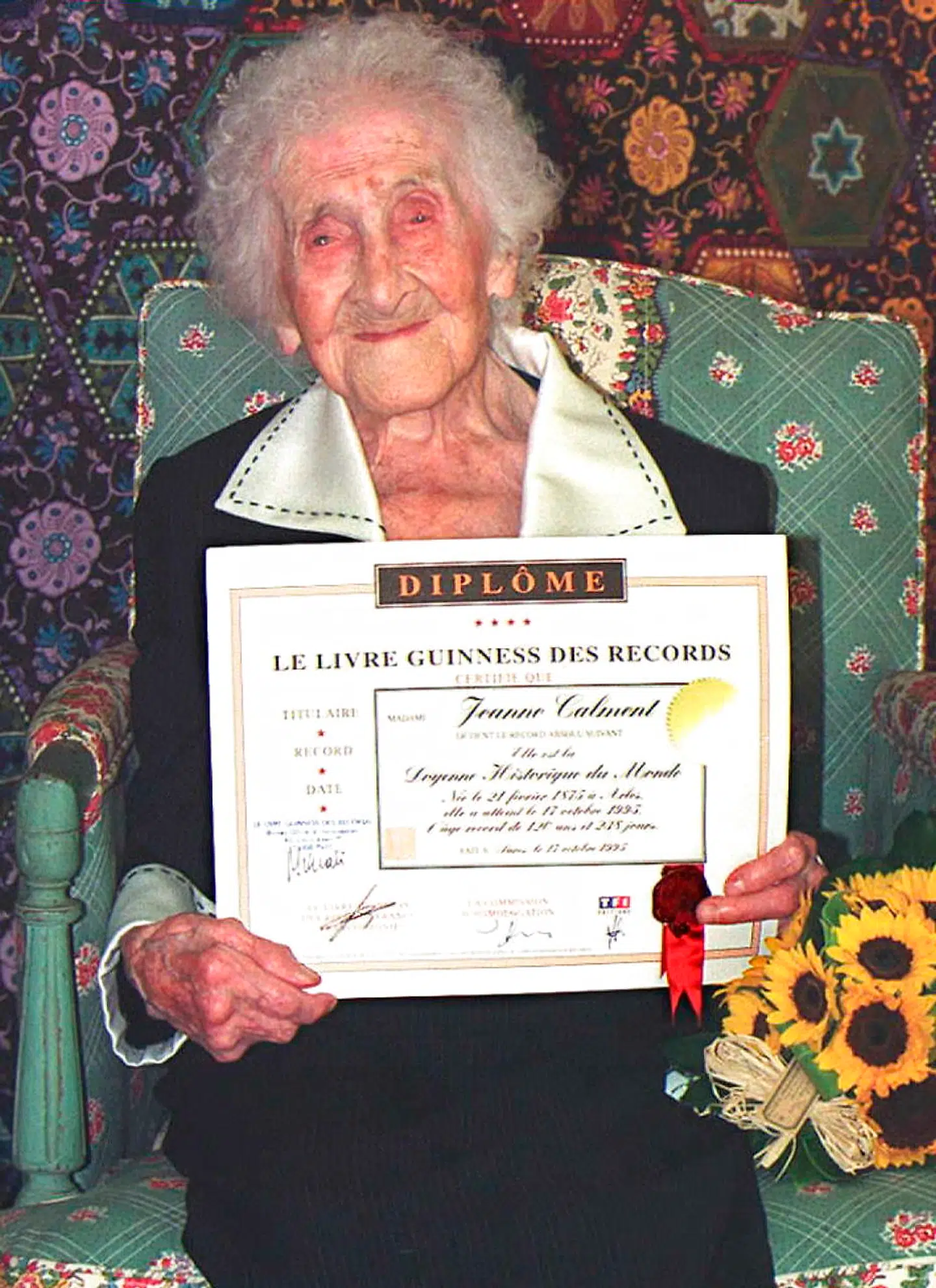 Jeanne Calment er blandt andet anerkendt som verdens ældste person nogensinde i Guinness Redkordbog.