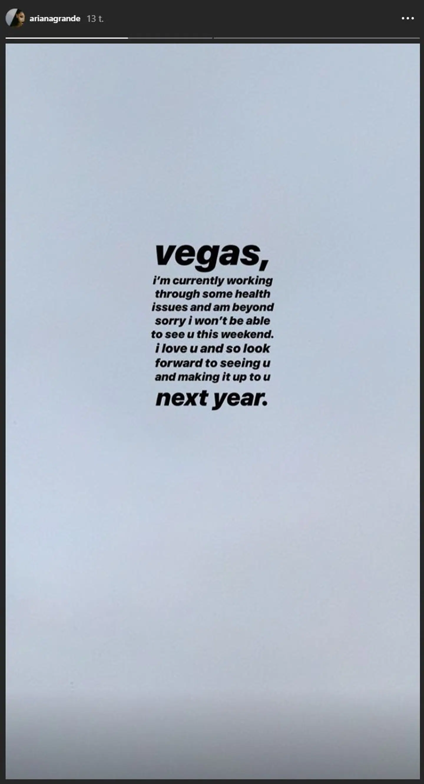 Fra Ariana Grandes Instagram-story.