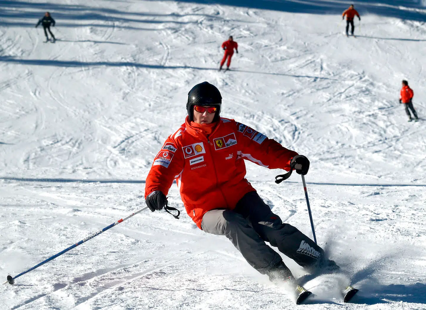 Michael Schumacher på ski i 2005.