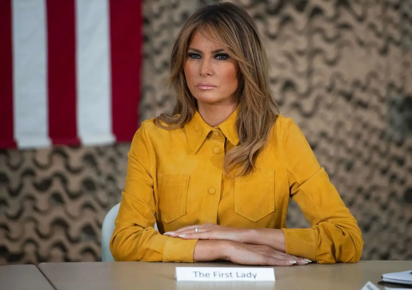 Også USAs førstedame, Melania Trump, deltog i det hemmelige lynvisit på den amerikanske base i Irak.