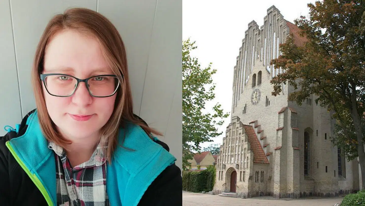 Lena Poulsen havde en uheldig oplevelse i Fredens kirke i Odense.