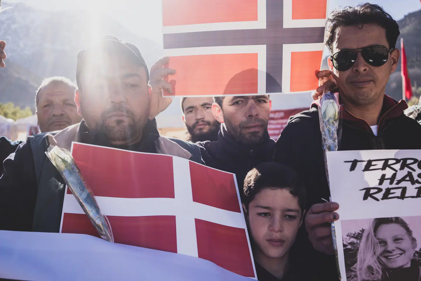 Mindehøjtidelighed i Marokko til ære for danske Louisa Vesterager Jespersen og norske Maren Ueland. Foto: Alex Luka.