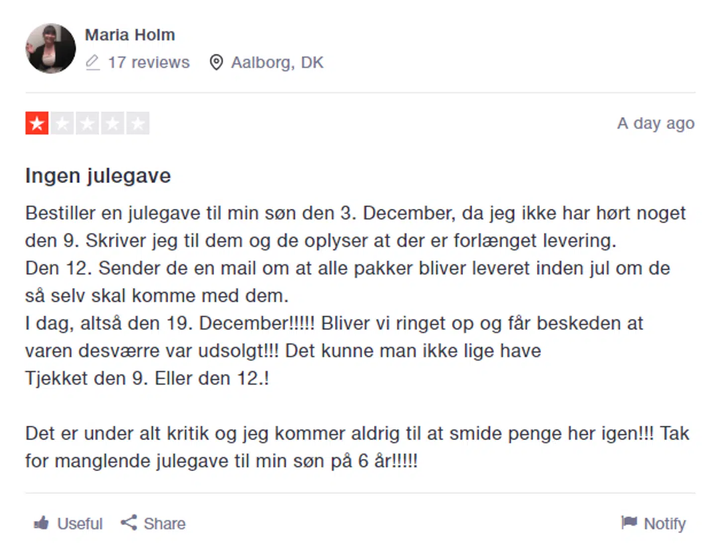 Maria Holm er vred over Sallings problemer.