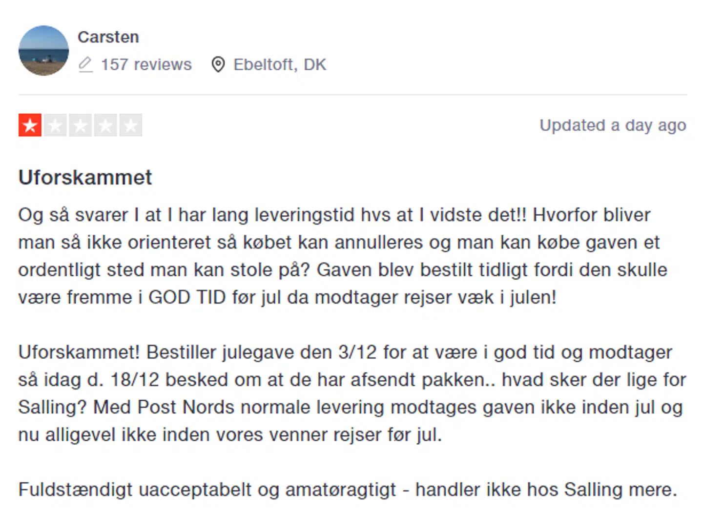 Sallings kunder raser over leveringstider.