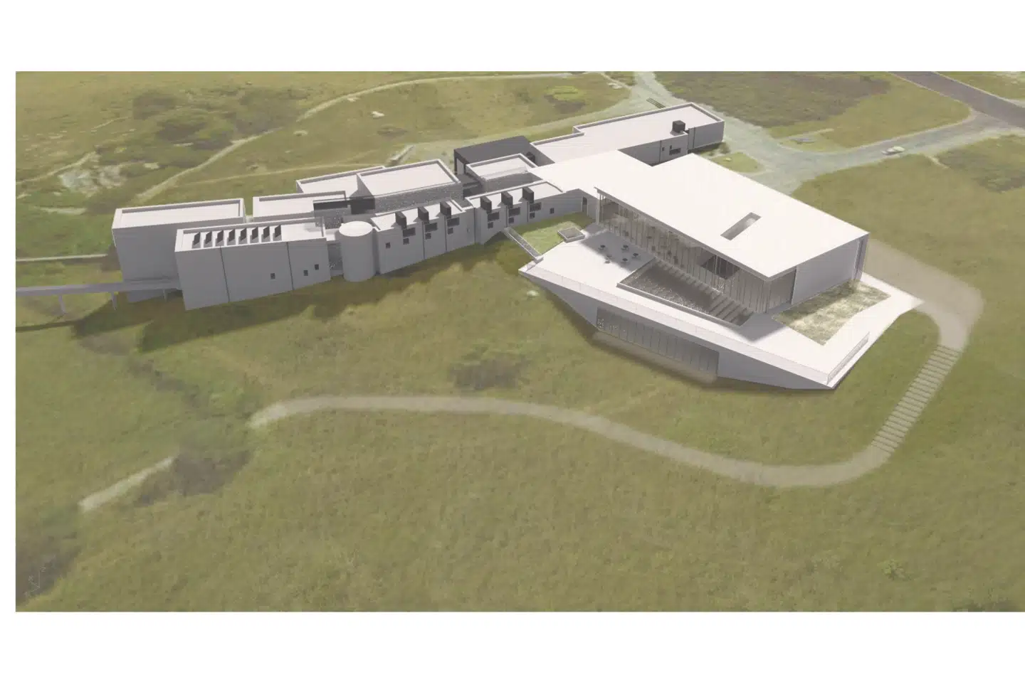 Byggeriet af et nyt museumscenter på Bornholm, der både skal indeholde kultur- og kunsthistorie, ventes at starte i 2019 eller 2020. Det nye museumscenter er tegnet af den amerikanske arkitekt James Carpenter. Bornholms Museum/Free