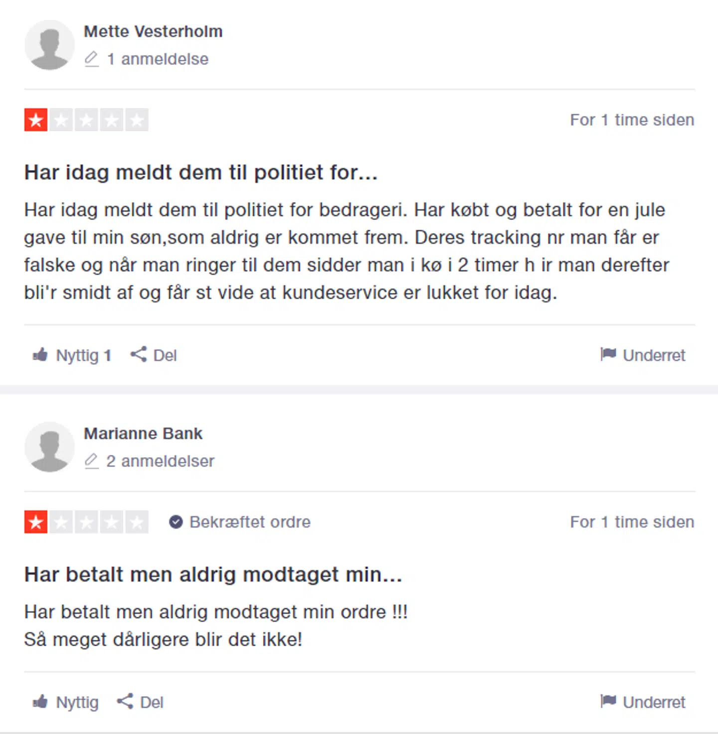 Flere kunder raser over Nordicwoman.dk på Trustpilot.