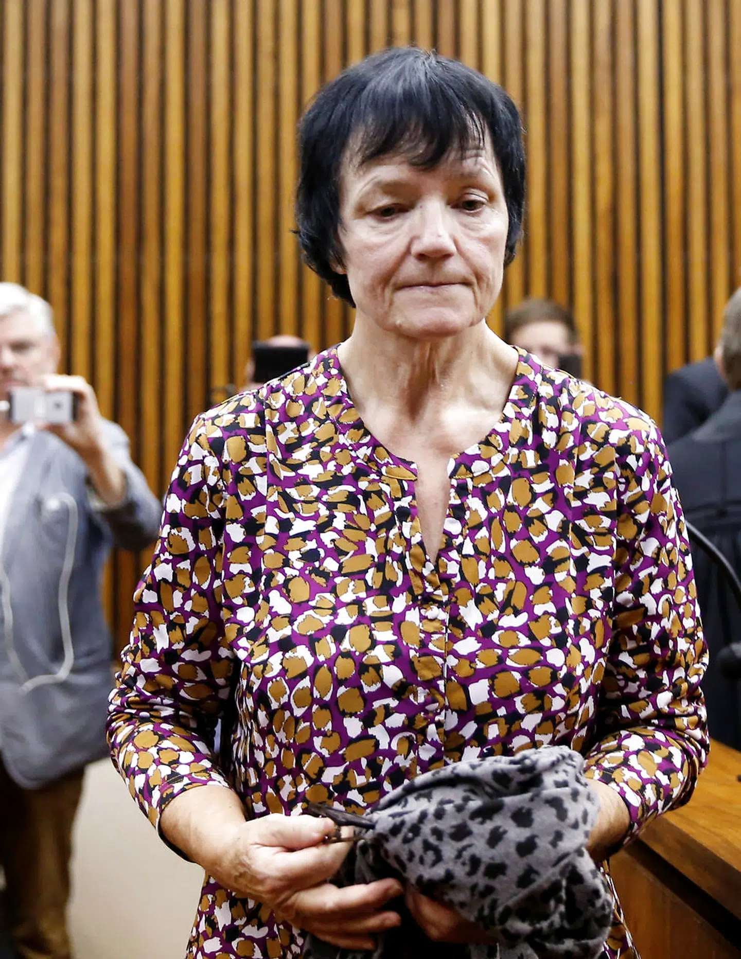 Britta Nielsen i retten i Sydafrika kort før udleveringen til Danmark.