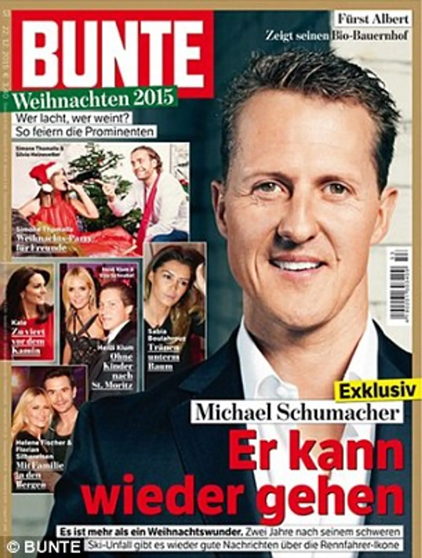 Sådan så forsiden af Bunte ud med den opsigtsvækkende historie om Michael Schumacher.