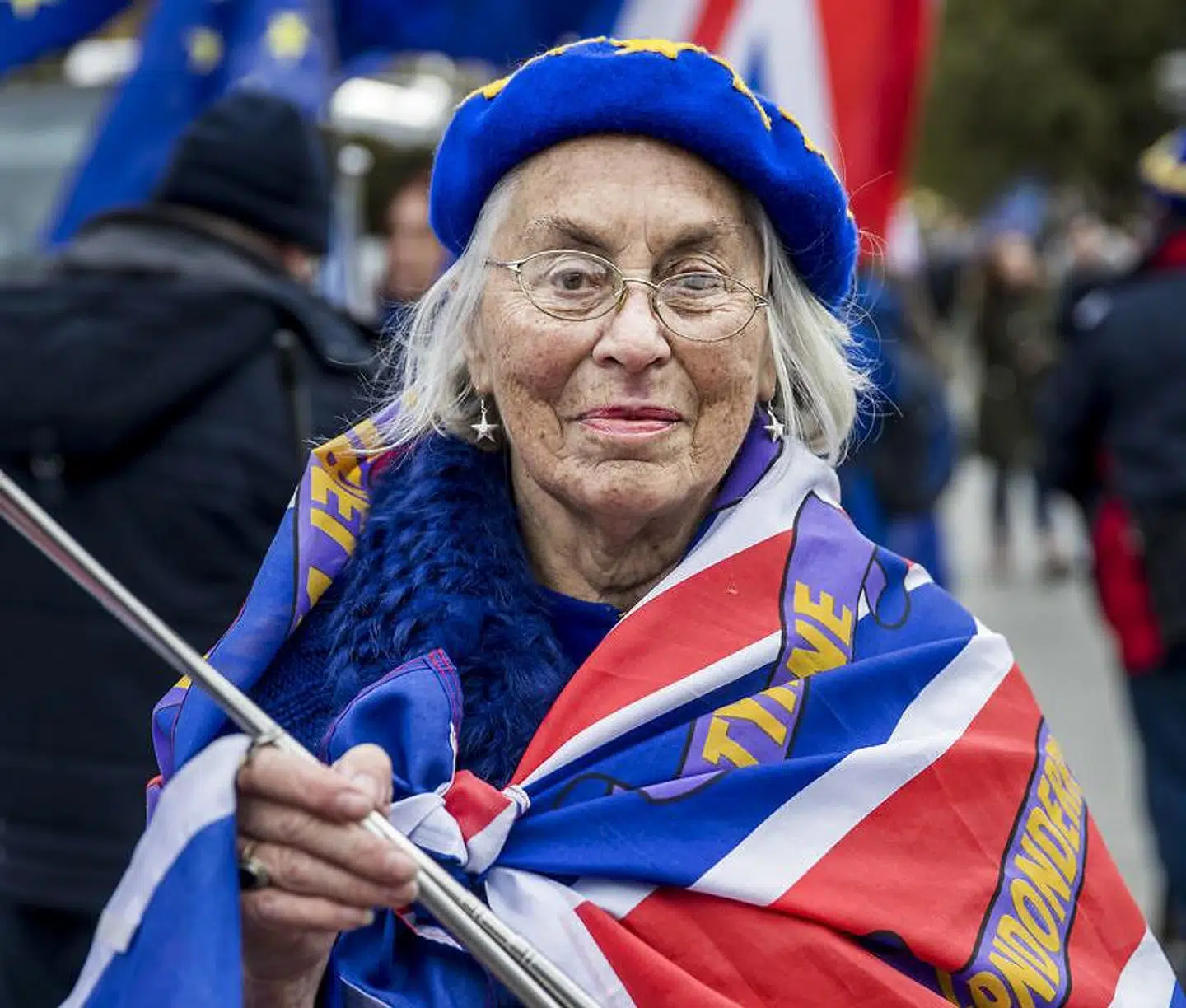 Lynne Hall. Brexit-demonstranter uden for parlamentet i London Onsdag d. 12.12.18.