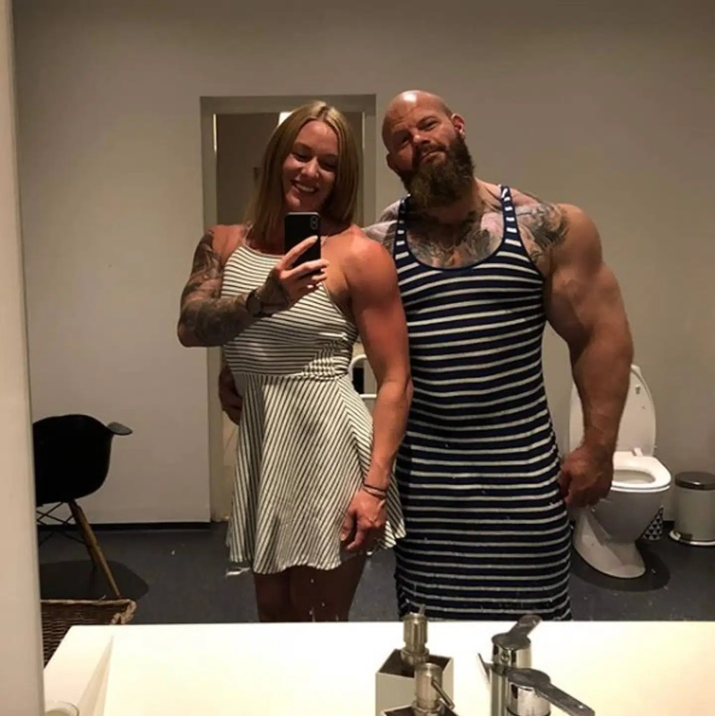 Søren Falby sammen med sin kæreste, Malene Larsen.