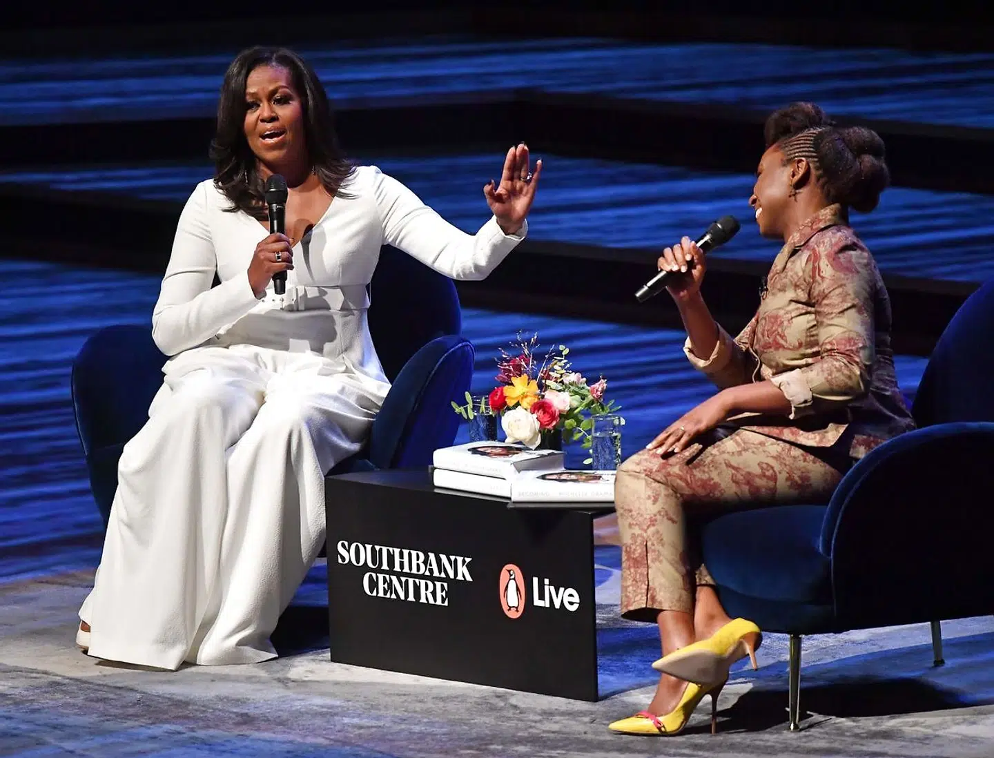 Michelle Obama på scenen i London.
