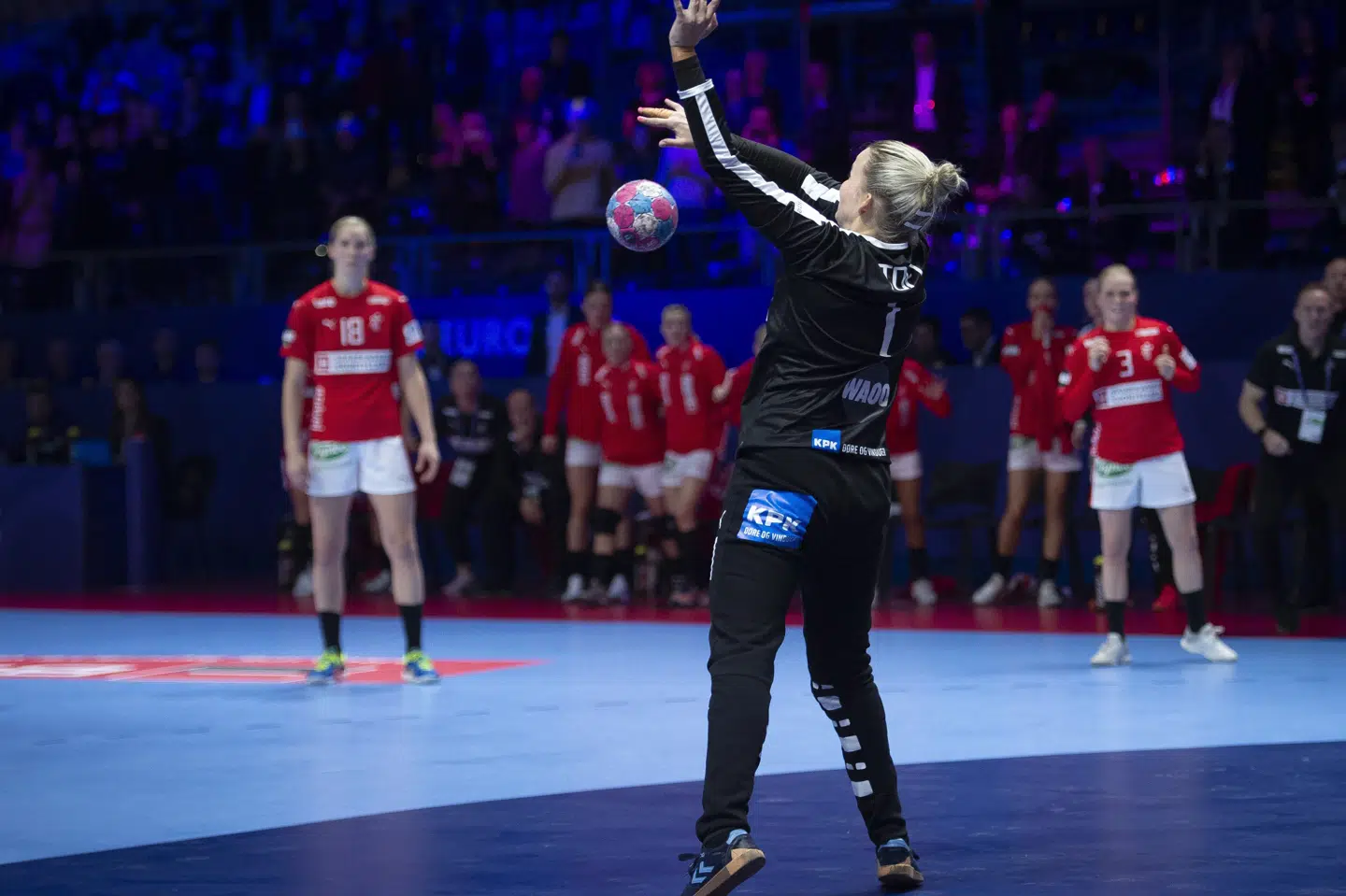 Sandra Toft spillede ikke nogen stor landskamp, men blev alligevel matchvinder for Danmark. Liselotte Sabroe/Ritzau Scanpix