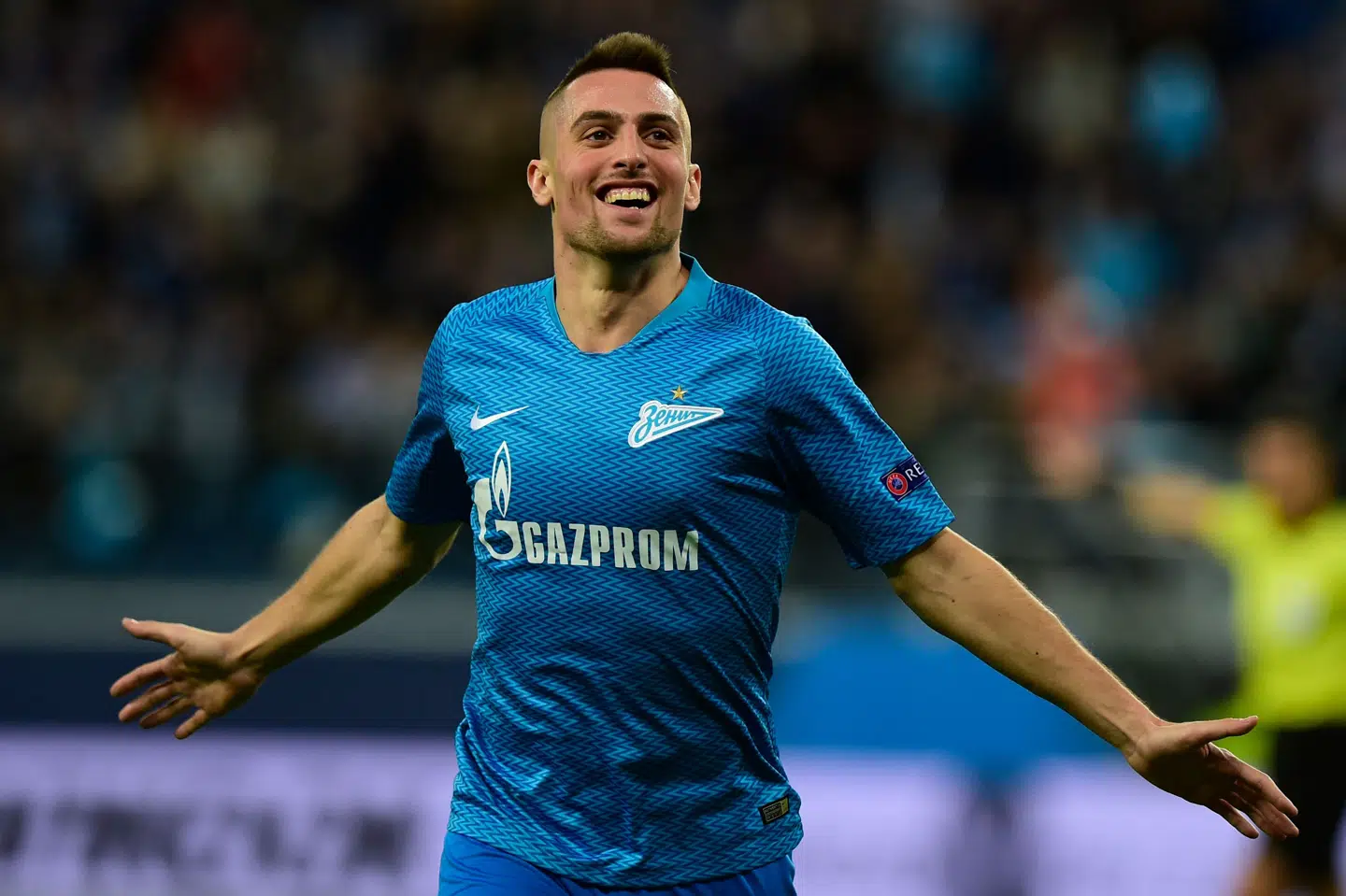 Midtbanespilleren Róbert Mak scorede til 1-0 for Zenit hjemme mod FC København i Europa League torsdag. Olga Maltseva/Ritzau Scanpix