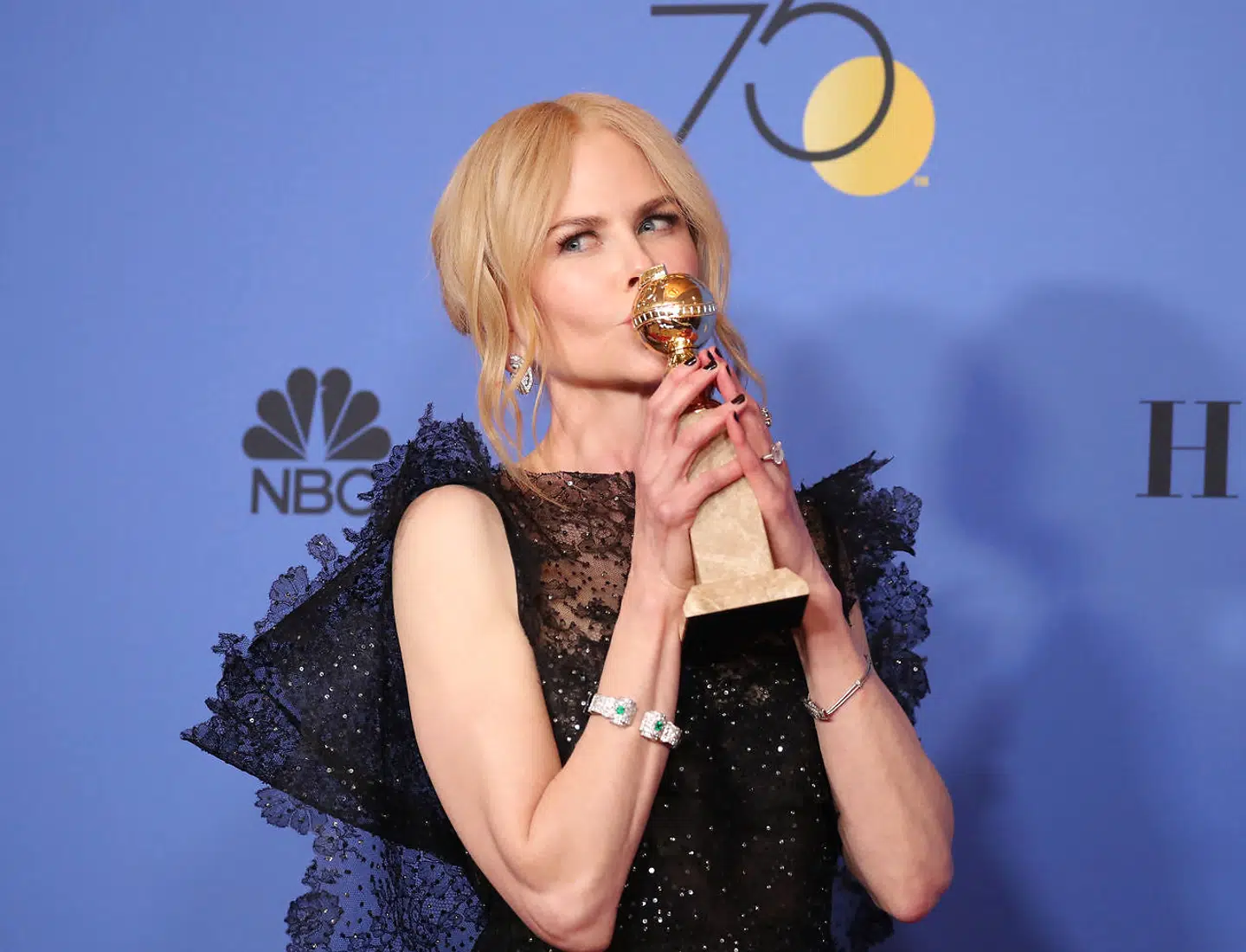 Nicole Kidman har høstet en række priser for sin rolle i serien Big little lies. Her en Golden Globe.