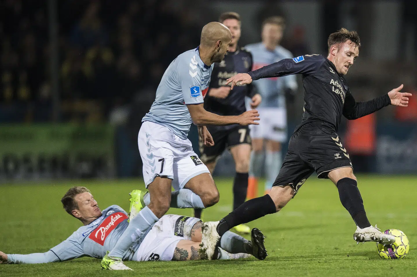 Simon Poulsen var søndag med til at tabe 0-2 med Sønderjyske til Brøndby i Superligaen. Claus Fisker/Ritzau Scanpix