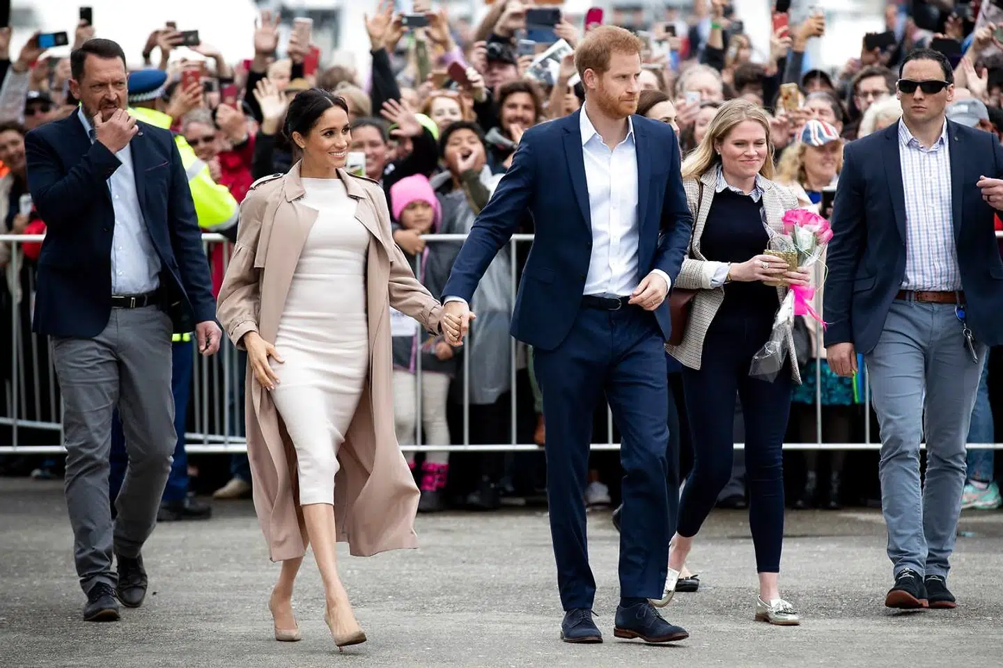 Prins Harry og hans hustru Meghan Markle ses her i Auckland under et besøg i New Zealand i oktober.