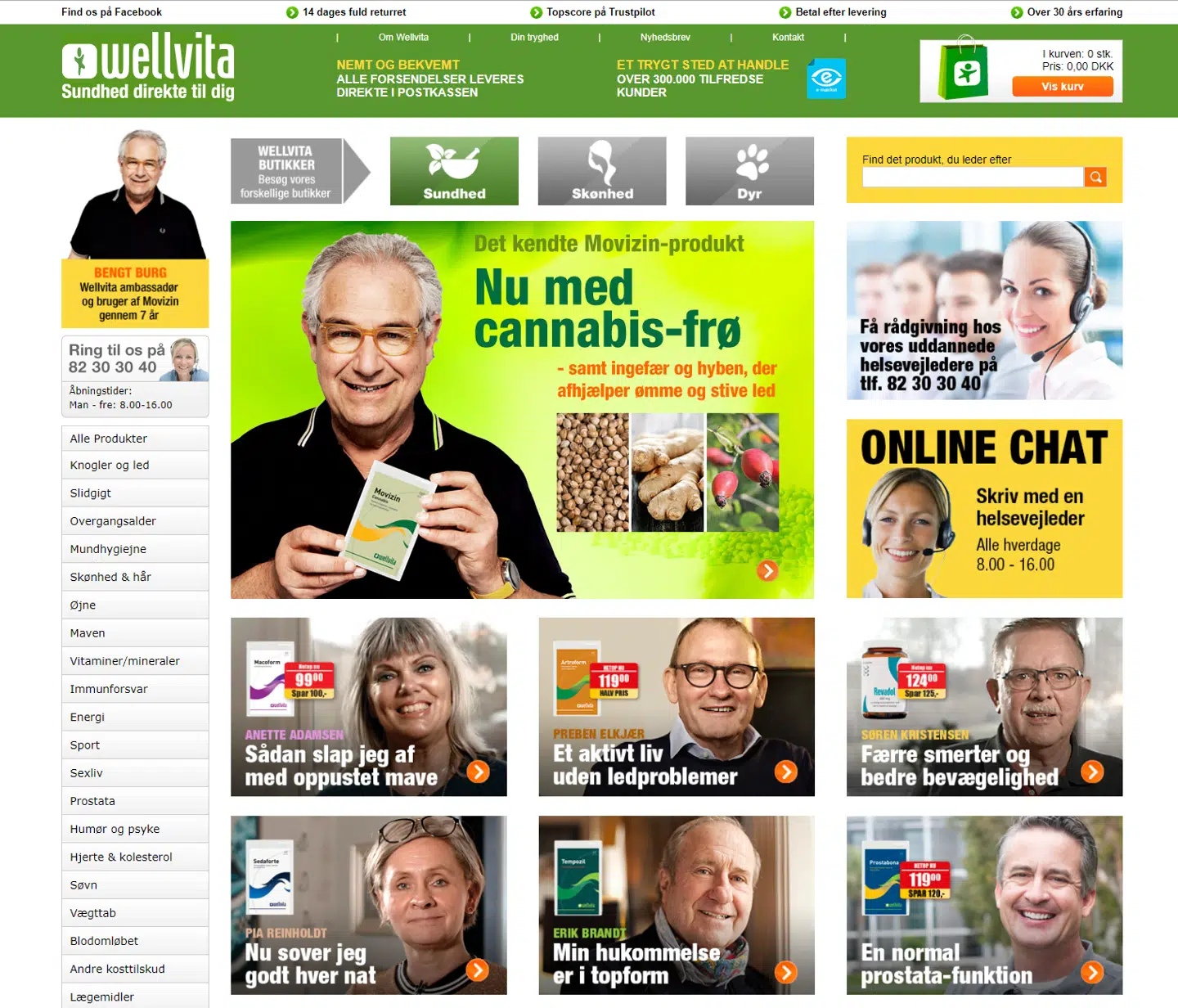 Bengt Burg er ambassadør for Wellvita. Screendump