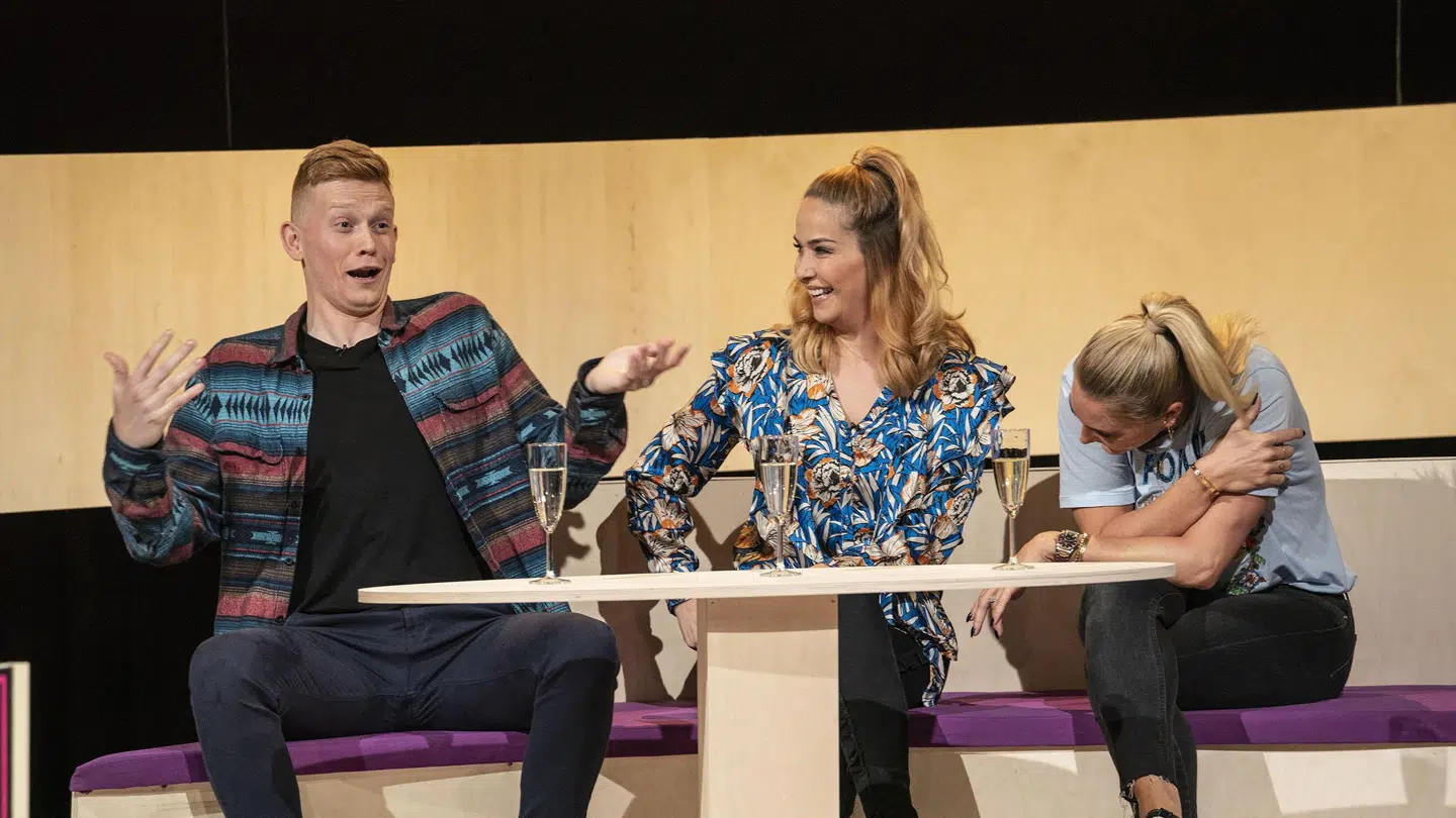 Ibi Makienok var på hold med komiker Mikkel Klint Thorius og svømmepigen Jeanette Ottesen.