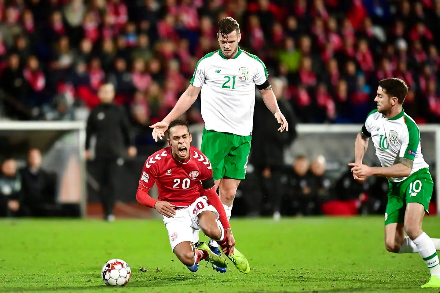 Yussuf Yurary Poulsen (20). Nations League fodboldkampen mellem Danmark og Irland på Ceres Park Aarhus mandag den 19. november 2018. (Foto: Bo Amstrup/Scanpix 2018)