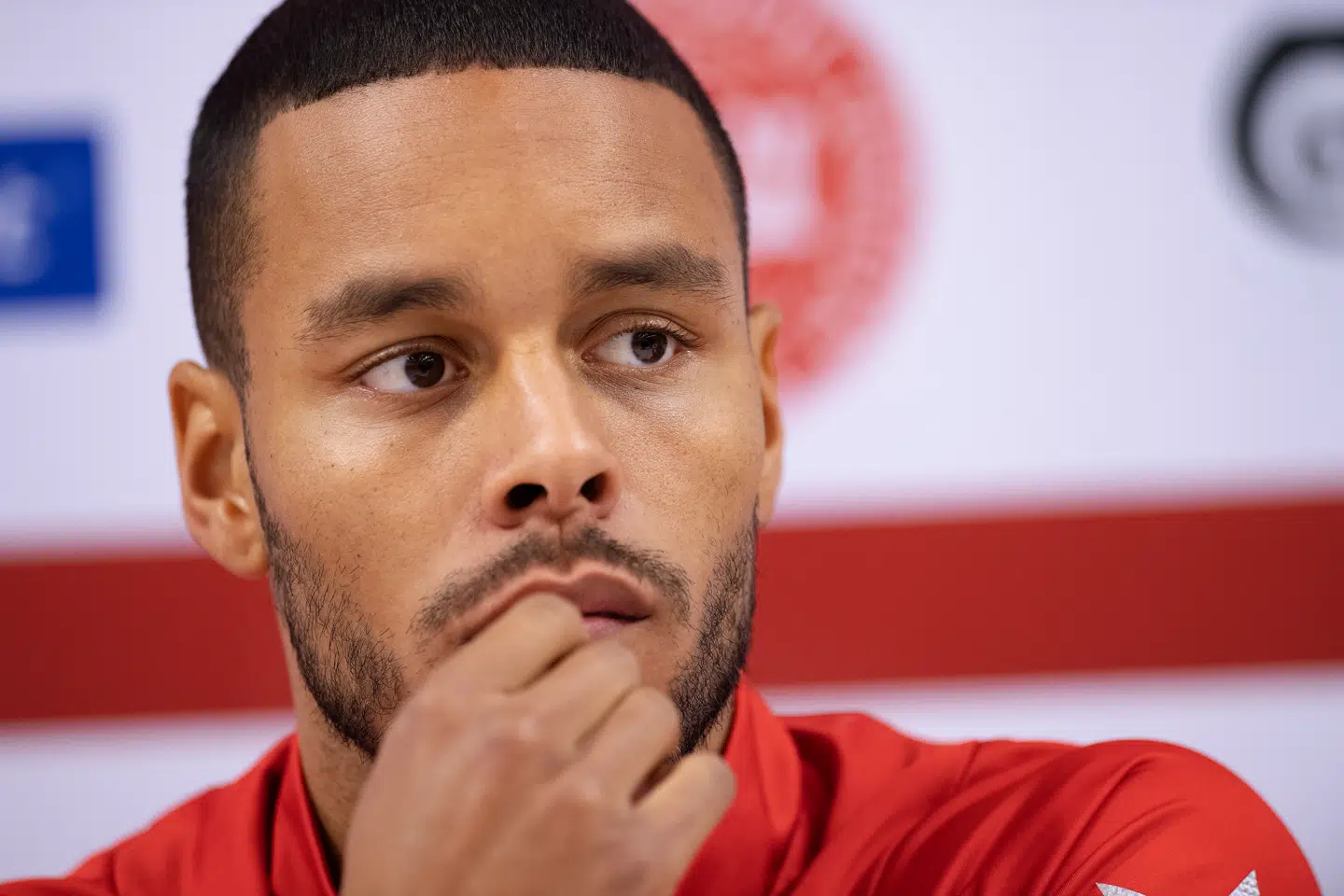 Mathias ''Zanka' Jørgensen på pressemøde i Aarhus.